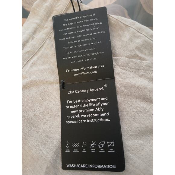 Ably Filium Activated 100% Linen Tie Elastic Waist Bermuda Pull on Shorts NWT L - Picture 11 of 14